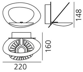 Artemide 1248020A - LED Stm. nástenné svietidlo PIRCE LED/27W/230V 3000K zlatá