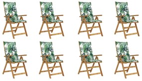Skladacie záhradné stoličky s podložkami 8 ks akáciový masív 3075081