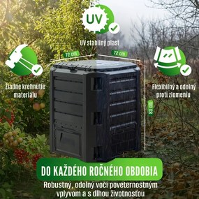 Záhradný kompostér COMPOGREEN, 800l, čierna Prosperplast