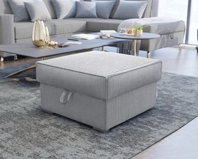 Svetlosivý taburet SMART COSARO s úložným priestorom 65x65 cm