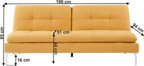 TEMPO KONDELA Kenza rozkladacia pohovka horčicová