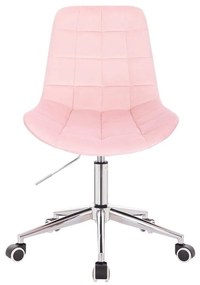 LuxuryForm DESIGN Stolička PARIS VELUR na striebornej podstave s kolieskami - svetlo ružová