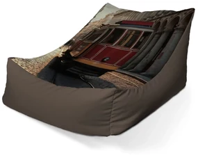 Sablio Sedací vak Lounge Historická červená električka - 120 x 100 x 80 cm