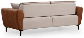 Třímístná rozkládací pohovka Aren 215 cm béžová/skořicová