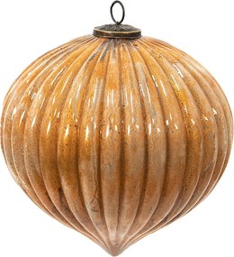 Zlatá antik sklenená vianočná guľa XL - Ø 25*25 cm