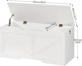 Truhla s úložným prostorem a lavicí Vasagle Sabil 110 cm bílá