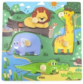 Puzzle s rúčkami Viga 44593 divoké zvieratká