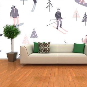 Sablio Tapeta Lyžiari - 125x75 cm