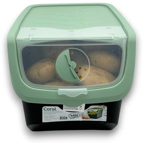Úložný box na cibuľu a zemiaky, čierny a mätový (12 l)