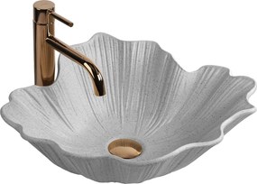 Rea Flower Grey, umývadlo na dosku, 47,5 × 40 cm, sivá matná, REA-U7885