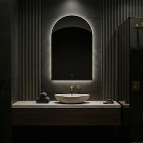 Rea TOP, LED zrkadlo s oblúkovým horným zaoblením, 90x60cm , HOM-01520