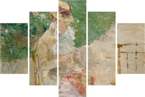Obraz - Berthe Morisot, Young Woman Knitting, reprodukcia (150x105 cm)