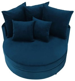 Okrúhle kreslo, Velvet látka modrá, SALOTO