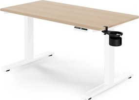 Elektrický stôl s nastaviteľnou výškou ergonomický biely/dub sonoma,1200x600 mm: ARIA