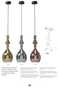 Redo 01-2939 - Luster na lanku AMBIX 1xE27/42W/230V, priemer 18 cm, hnedý