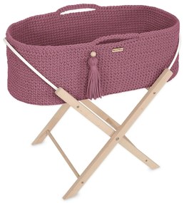 My Sweet Baby Mojžišový košík BOHO Ručne vyrobený so stojanom - pastelovo fialový