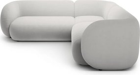 Svetlosivá zamatová rohová pohovka Kate – Micadoni