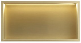 Rea Rea, LED polička na zapustenie 60x30x10 cm, 12W, 3000K, zlatá matná, REA-08543