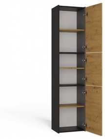 Kúpeľňová skrinka S43 170 cm antracit/dub artisan