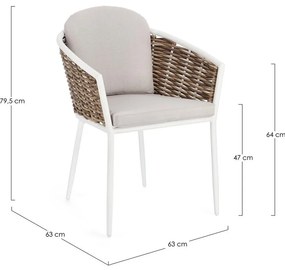 Biela kovová záhradná stolička Maribela – Bizzotto