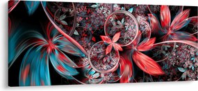 Abstraktný obraz exotických kvetov (120x50 cm)