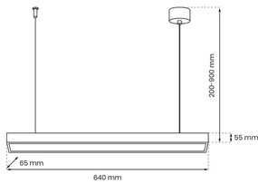 Luster na lanku LUNGO T8 1xG13/9W/230V čierna