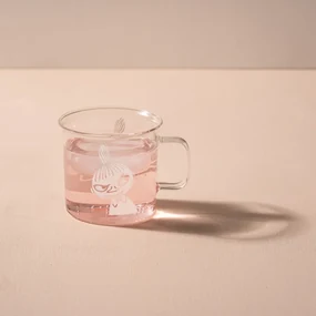 Sklenený hrnček Little My 0,35l, bielo-číry