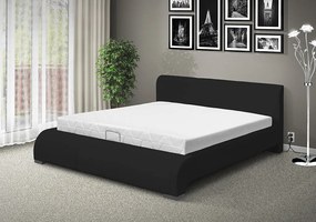 Luxusná posteľ 200x140 cm z eko kože Seina farba čalúnenia: eko koža čierna