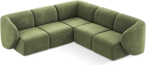 Zelená ženilková rohová pohovka Lani – Makamii