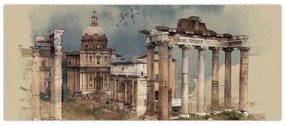 Obraz - Forum Romanum, Rím, Taliansko (120x50 cm)