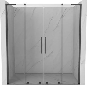 Mexen Velar L Duo, posuvné sprchové dvere do otvoru 200 cm, 8mm číre sklo, grafit brúsený, 871-200-003-02-66
