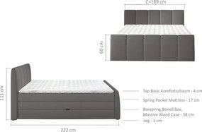 Postel boxspring Fresco 180x200 cm, béžová látka