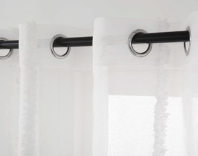 Biely záves TASMA so vzorom 140x250 cm Zavesenie: Kovové krúžky