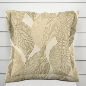 Biante Zamatová obliečka na vankúš s lemom Tamara TMR-046 Prírodné popínavé listy na krémovom 40 x 60 cm