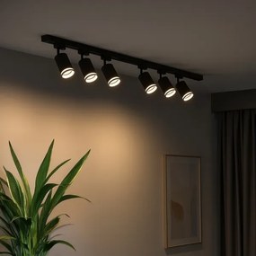 Bodové svietidlo v lištovom systéme PIPE 6xGU10/10W/230V čierne