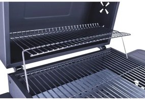 Gril na drevené uhlie Montreal 117,5x66x107,5 cm oceľ čierny