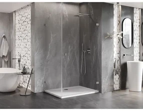 Mexen Lunar-B pravostranný výklopný sprchový kút 85 x 70 cm, číre sklo, brúsená oceľ, 832-085-070-97-00-P