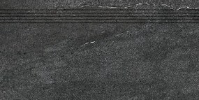 Schodovka Rako Quarzit čierna 30x60 cm mat DCPSE739.1
