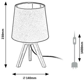 Rabalux 2068 stolná dekoratívna lampa Lychee