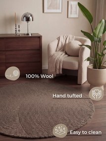 Hanse Home, Kusový koberec Calmio 106219 Taupe kruh, 120x120 (priemer) kruh, hnedá, obývacia izba