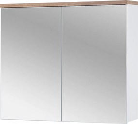 Comad Zrkadlová skrinka bez osvetlenia Bali White 80 biela/dub wotan
