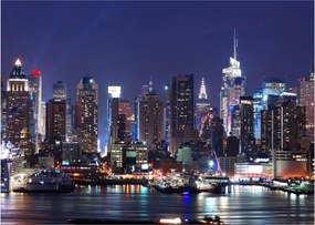 Obraz - Osvetlené New Yorské mrakodrapy (70x50 cm)