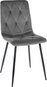 SI Stolička Tom Velvet sivý