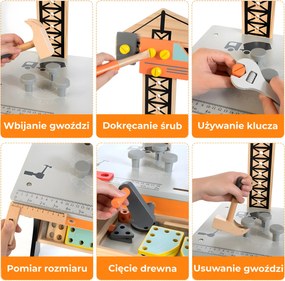 Drevený stôl na náradie pre deti, ECOTOYS
