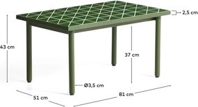Záhradný stolík s keramickou doskou 51x81 cm Maurina – Kave Home