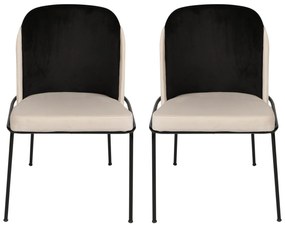 Sada 2 ks jídelních židlí Dore černá/krémová