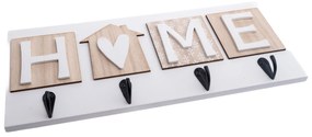 Drevený vešiak na kľúče Heart of home, 35 x 14,5 x 3,5 cm