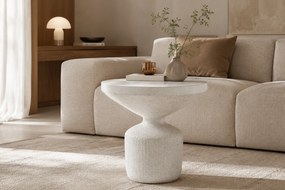 Okrúhly konferenčný stolík Sintro 54 cm - biele terrazzo