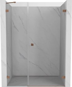 Mexen Lunar-B, pravé otočné sprchové dvere 110 cm, 8mm číre sklo, medený matný profil, 832S-110-050-65-00-P