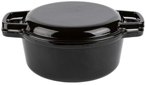Ernesto®  Liatinový kombinovaný hrniec, Ø 22 cm (čierna)  (100352893)